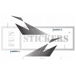 Renault Megane Trophy R design  - Kit Complet - Tuning Sticker Autocollant Graphic Decals