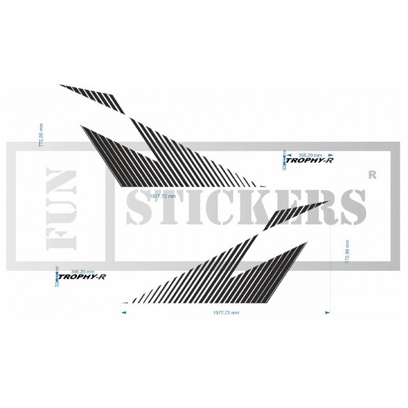 Renault Megane RS R26 - Set Autocollants Stickers Renault F1 Team Side/Côtés e