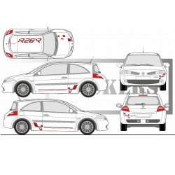 Renault Megane R26R kit deco integral stripping lateral complet Fun Stickers