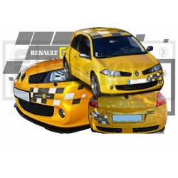 Kit stickers damier racing Renault Megane RS capot arriere Fun Stickers