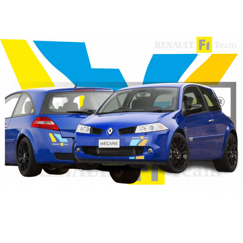 Renault Megane 2 F1 TEAM  -  kit complet  - Tuning Sticker Autocollant Graphic Decals