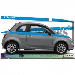 Fiat 500 stickers stripping lateral logo integre bandes Fun Stickers