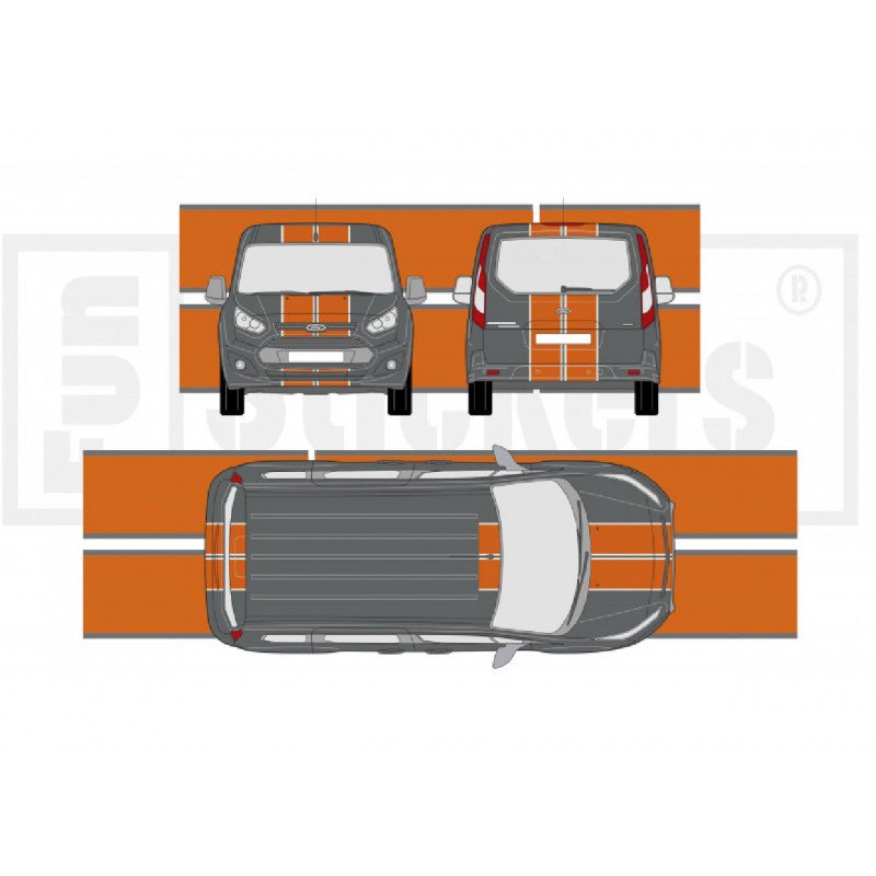 Ford Transit Connect kit complet bandes laterales autocollant Fun Stickers