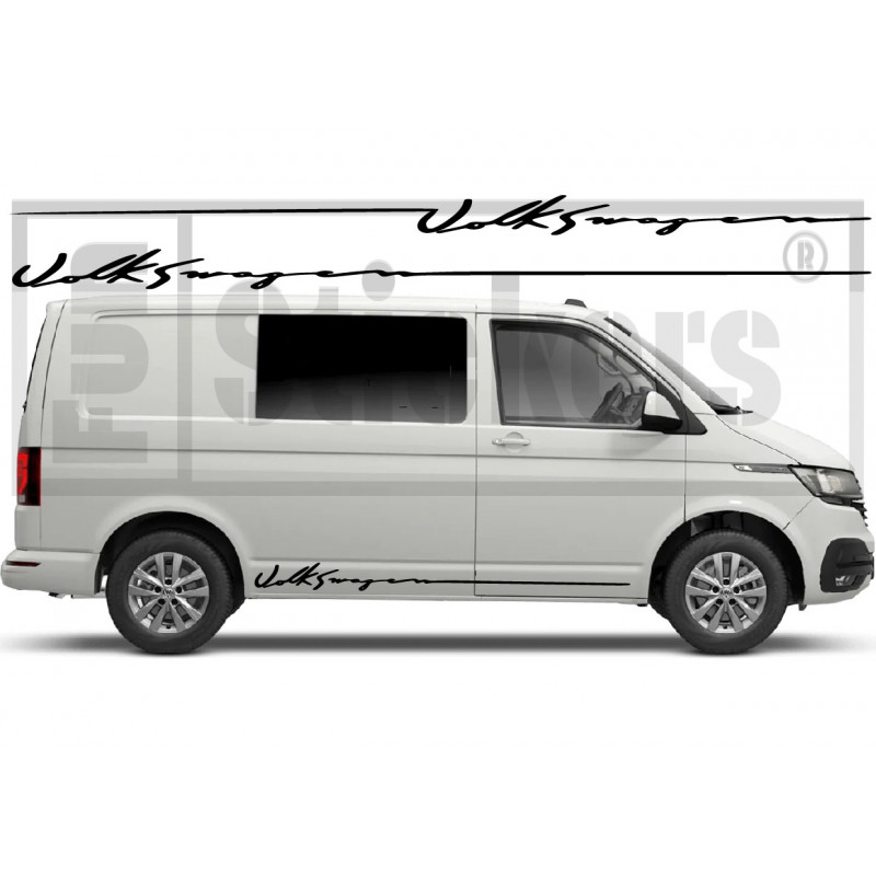 Signature autocollant pour VW Transporter : bandes latérales  - Tuning Sticker Graphic Decals