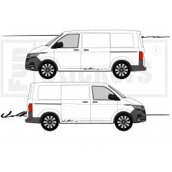 Signature autocollant pour VW Transporter : bandes latérales  - Tuning Sticker Graphic Decals