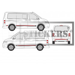 Kit autocollant pour VW Transporter : bandes latérales et hayon arrière - Tuning Sticker Graphic Decals