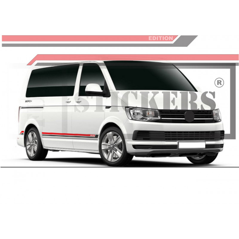 Kit autocollant pour VW Transporter : bandes latérales et hayon arrière - Tuning Sticker Graphic Decals