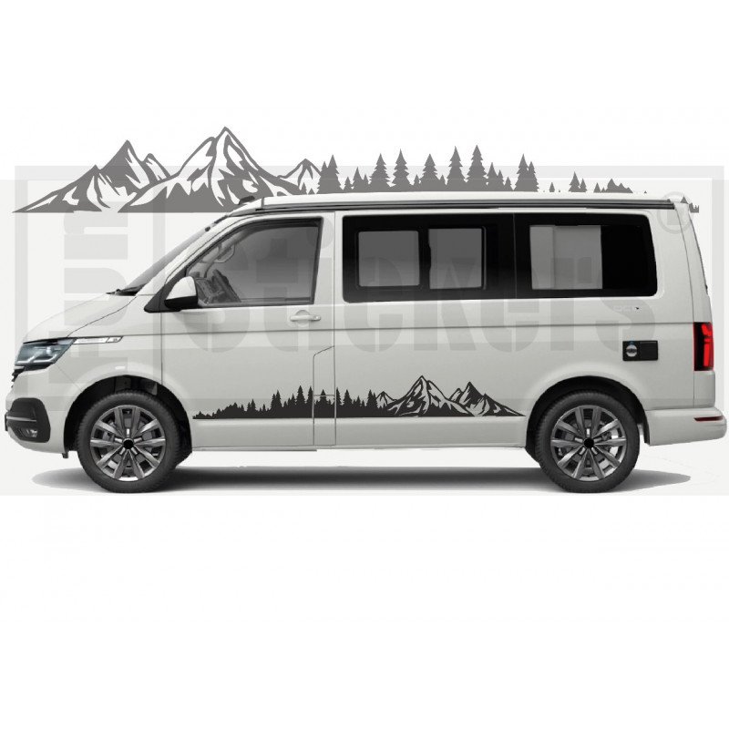 VW Transporter sticker Outdoor Montagne Nature van autocollant Fun Stickers