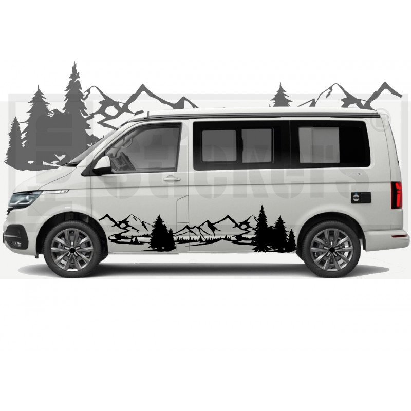 VW Transporter kit autocollant paysage montagneux outdoor van aventure Fun Stickers