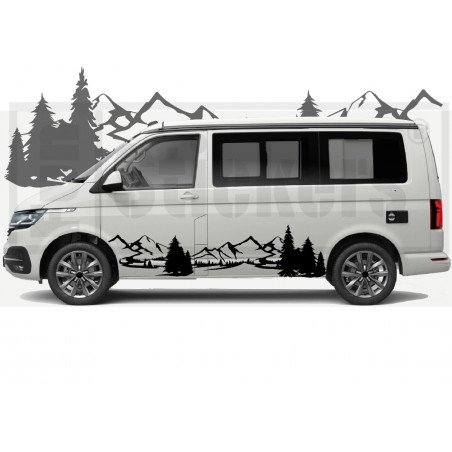 VW Transporter kit autocollant paysage montagneux outdoor van aventure Fun Stickers