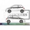 Fiat 500 stickers stripping lateral logo integre bandes Fun Stickers