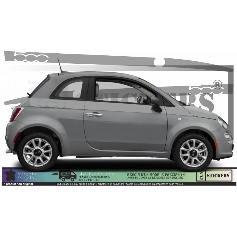 Fiat 500 - Kit Side Strips Logos 500 sticker stickers