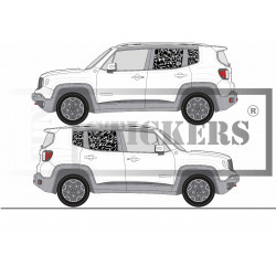 JEEP RENEGADE décoration fleurs vitrage  - Tuning Sticker Autocollant Graphic Decals