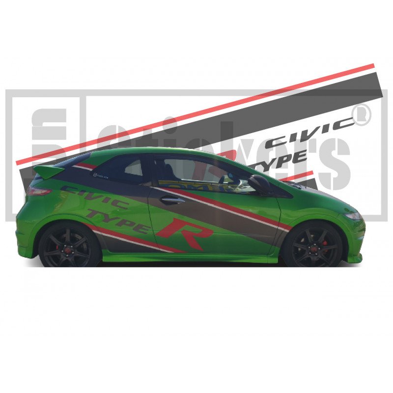 Honda Civic Type R kit complet autocollants decoratifs Fun Stickers
