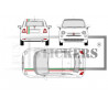 FIAT 500 bandes capot toit hayon italie - Tuning Sticker Autocollant