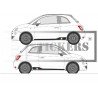 Fiat 500 bandes bas de caisse drapeau Italie autocollant sticker tuning Fun Stickers
