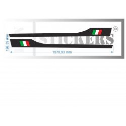 Fiat 500 bandes bas de caisse drapeau Italie autocollant sticker tuning Fun Stickers