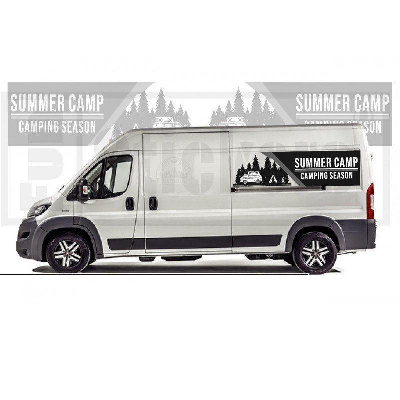 Fiat Ducato camping-car Adventure Summer Camping avant arriere kit complet Fun Stickers