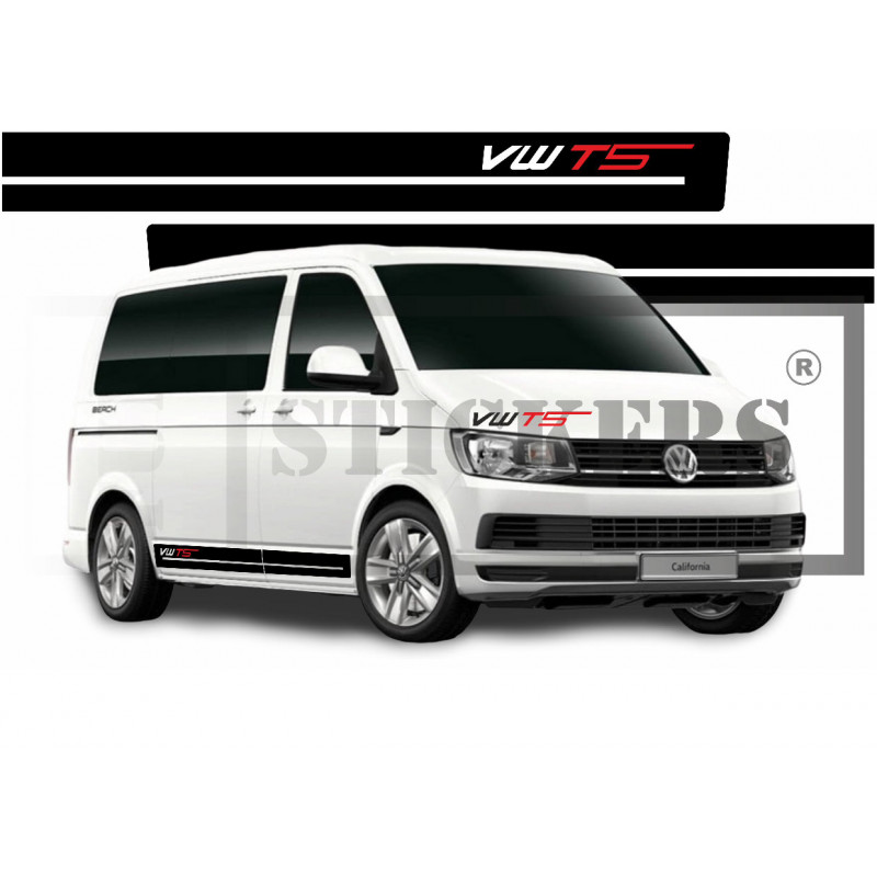 pour Volkswagen Transporter T4 T5 T6 Bandes latérales Moderne - Tuning Sticker Autocollant Graphic Decals