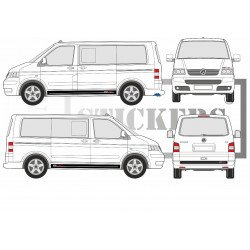 Volkswagen Transporter T4 T5 T6 Side Strips Logo Sticker