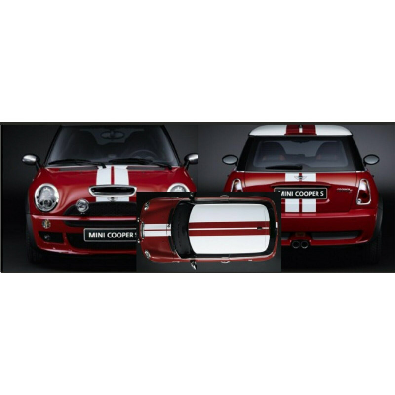 Mini one cooper Bandes capots TOIT hayon -Kit Complet - voiture Sticker Autocollant Graphic Decals