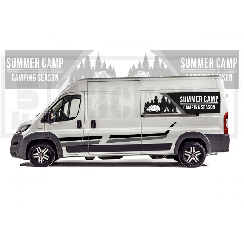 copy of Fiat ducato Camper adventure kit -  GRIS - Kit Complet - voiture Sticker Autocollant Graphic Decals