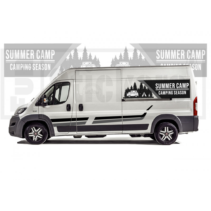 Fiat ducato Camper Adventure summer camping - Kit Complet - voiture Sticker Autocollant Graphique