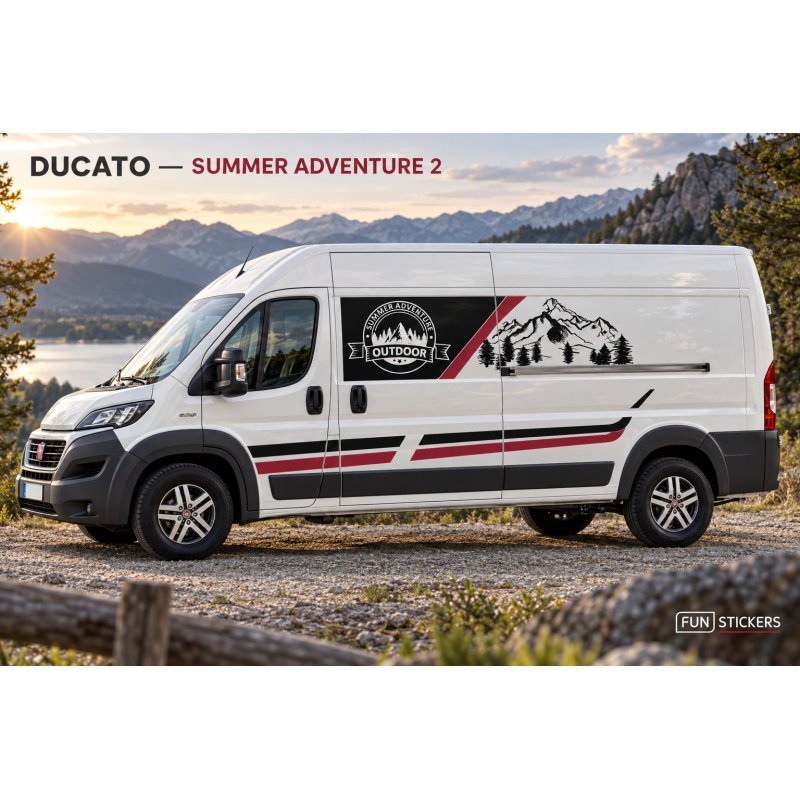 Fiat Ducato camping-car kit Adventure Montagne complet Fun Stickers