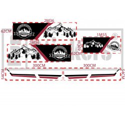 Fiat Ducato camping-car kit Adventure Montagne complet Fun Stickers