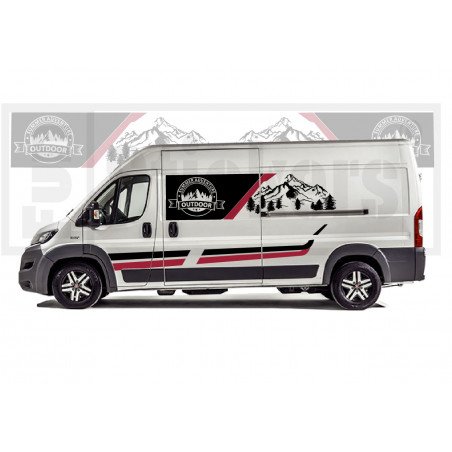 copy of Fiat ducato Camper adventure kit -  GRIS - Kit Complet - voiture Sticker Autocollant Graphic Decals