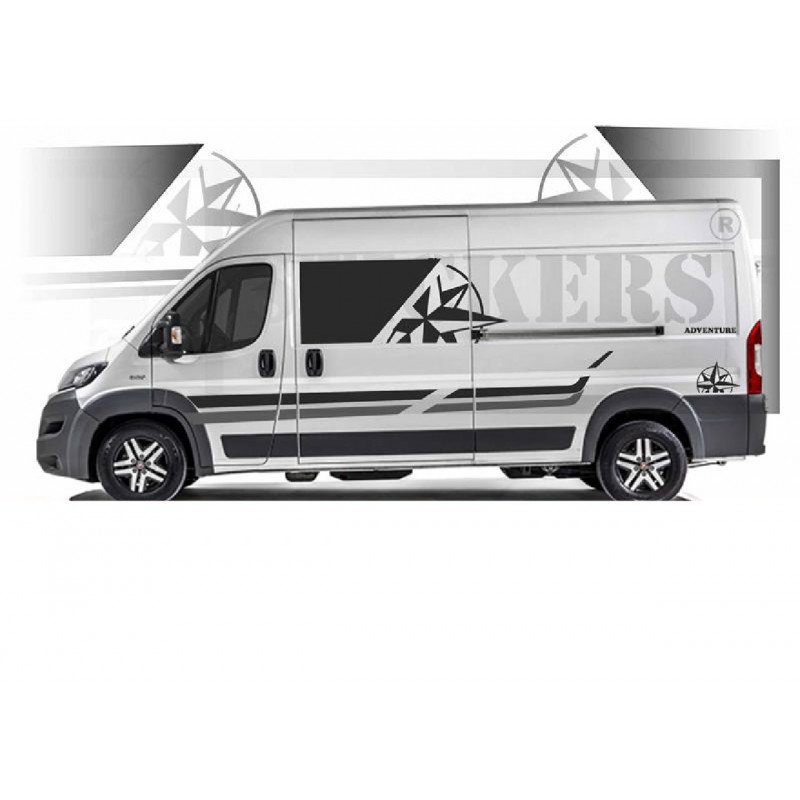 Fiat Ducato Camper Adventure kit complet autocollant van amenage Fun Stickers