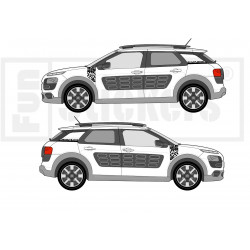 Citroën C4 cactus RIP CURL kit- Logos stickers Latéraux et capot - Tuning Sticker Autocollant Graphic Decals