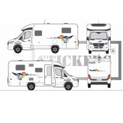Camping-Car Pilote Pacific 62 kit decoration autocollant bandes logos Fun Stickers