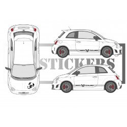 Fiat Abarth 595 Turismo bandes bas de caisse noir kit Fun Stickers