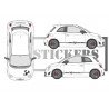Fiat Abarth 595 Turismo bandes bas de caisse noir kit Fun Stickers