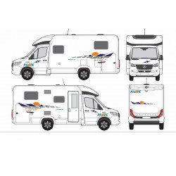 Camping-car Pilote Galaxy kit 44 autocollants complet Fun Stickers