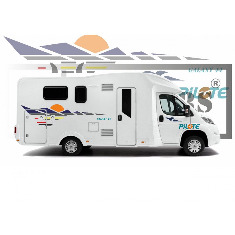Camping-car Pilote Galaxy kit 44 autocollants complet Fun Stickers