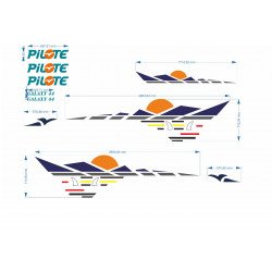 Camping-car Pilote Galaxy kit 44 autocollants complet Fun Stickers