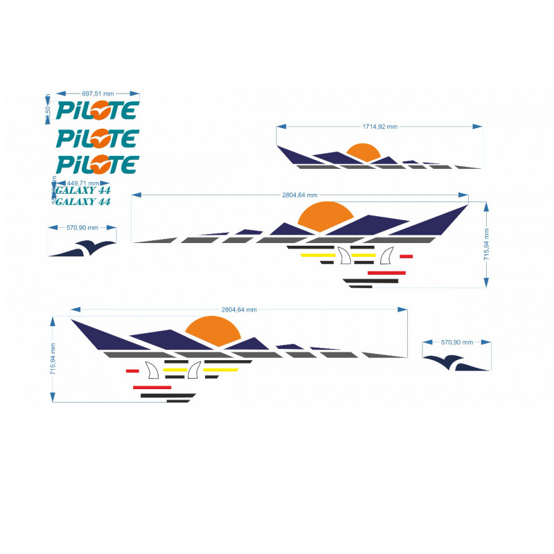 Camping Car Pilote Galaxy 44 autocollants Caravanning Sticker