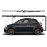 Fiat 500 bandes 595 Competizione Abarth noir kit complet autocollant Fun Stickers