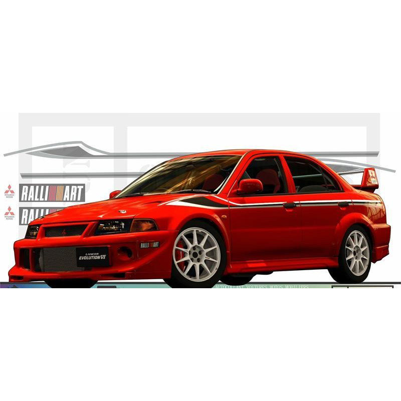 Mistubishi lancer Evo Bandes latérales kit autocollants stickers rallye