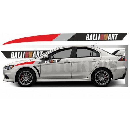 Mitsubishi Lancer Evo bandes laterales Ralli Art kit autocollant Fun Stickers