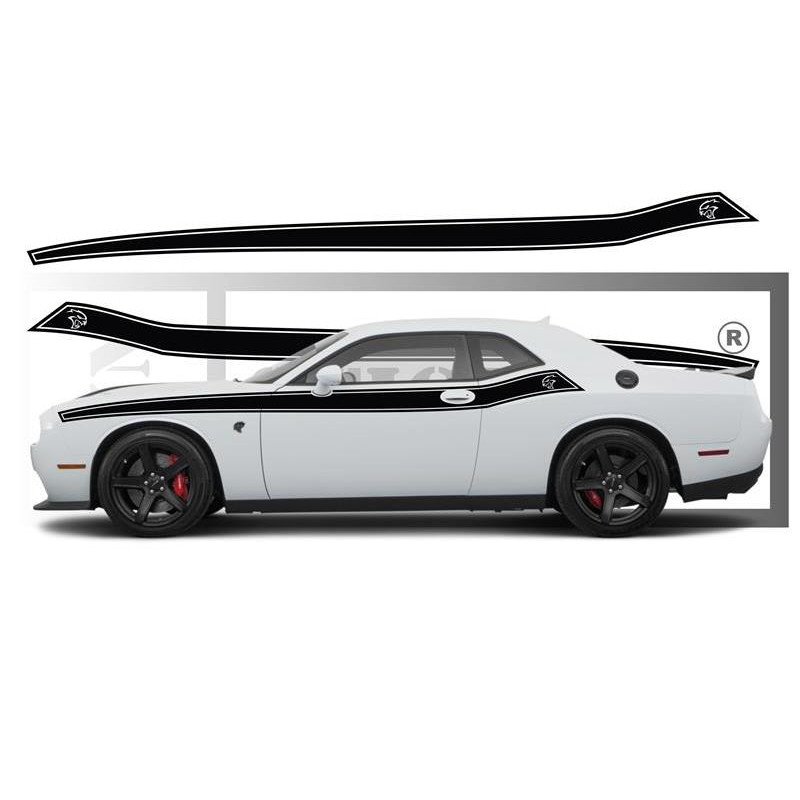 Dodge Challenger bandes laterales kit complet autocollant sticker Fun Stickers