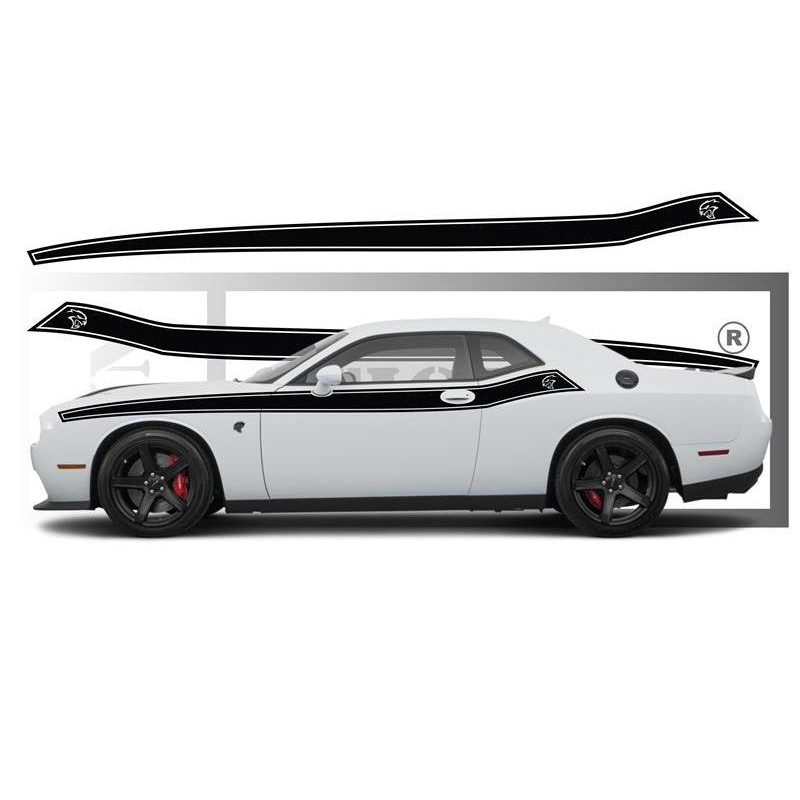 DODGE CHALLENGER Bandes latérales -  - Kit Complet - voiture Sticker Autocollant Graphic Decals