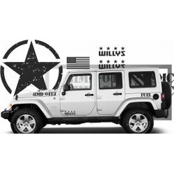 Jeep Willys Wrangler kit Army USMC complet autocollant Fun Stickers