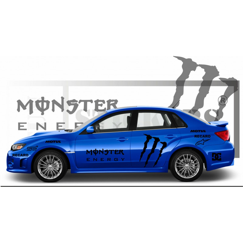 Subaru Impreza WRC rally Monster energy sponsoring autocollants voiture  stickers