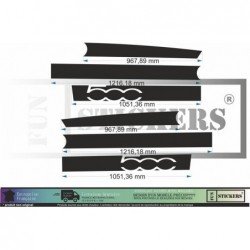 Fiat 500 - Kit Side Strips Logos 500 sticker stickers