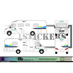 Camping Car décoration Pilote Pacific 68 - Kit Complet - Tuning Sticker Autocollant Graphic Decals