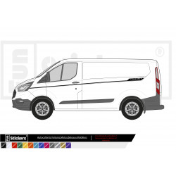 Kit de décoration autocollant pour Ford Transit Custom - Bandes latérales - Stickers tuning