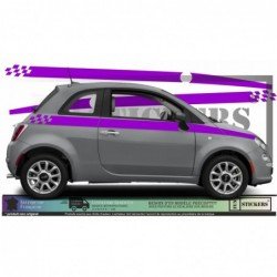Fiat 500 - kit Side strips Damier sticker stickers
